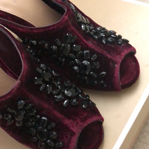 Michael Kors velvet jeweled heel slides - Picture 4 of 5